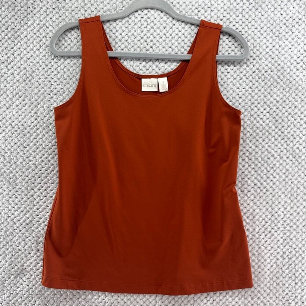 Chicos Lot of 2 Tank Top Womens 1 M/8 Blue Orange Scoop Neck Sleeveless Casual - Picture 3 of 12